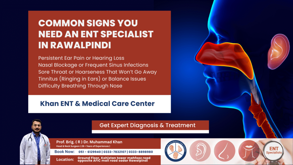 ENT Specialist in Rawalpindi, Hearing Loss, Audiology Services, Sinus Treatment, Khan ENT Clinic