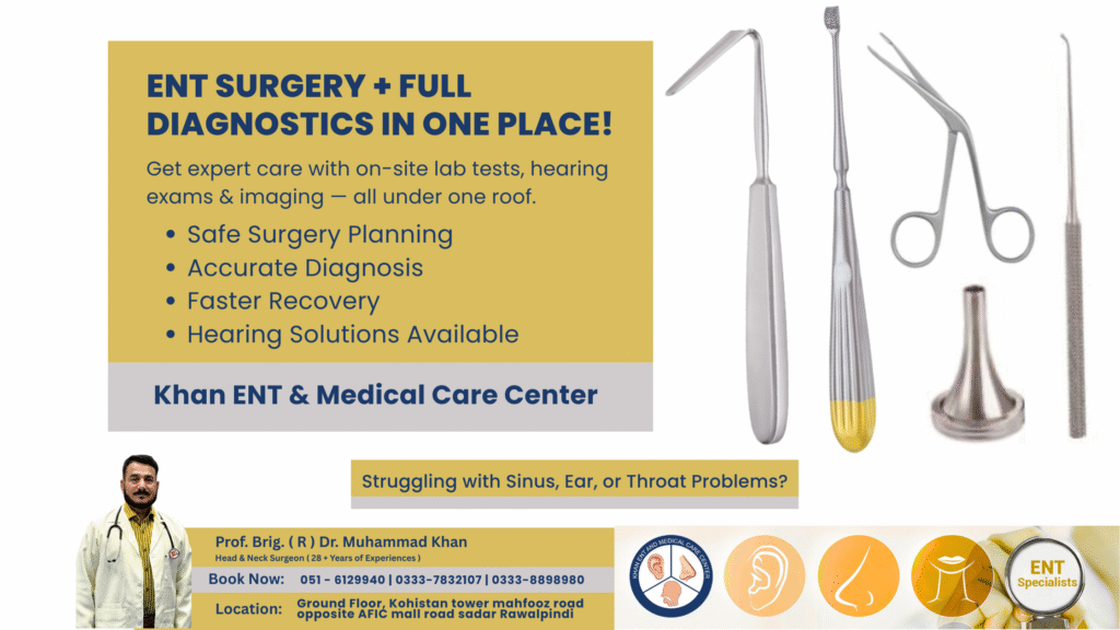 ENT Surgeries with Complete Diagnostics – One-Stop Care in Rawalpindi